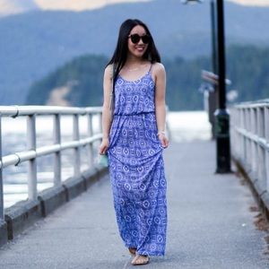 Lush Blue Boho Maxi Dress